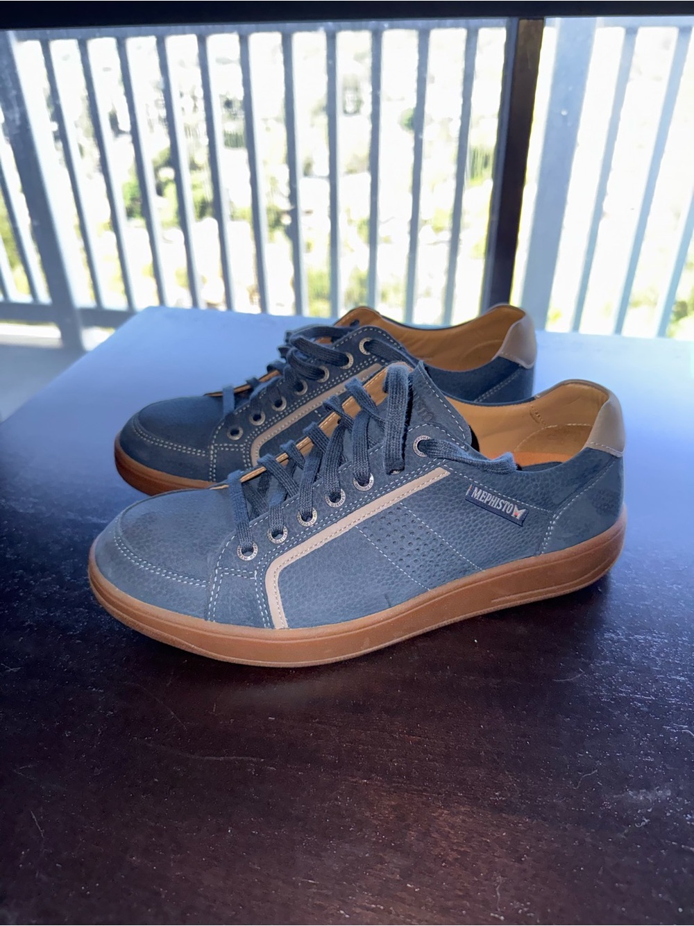 Mephisto Men's Navy Suede Sneakers - Harrison Jeans Blue